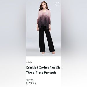 Crinkled Ombré Plus Size 18W Three-Piece Pantsuit